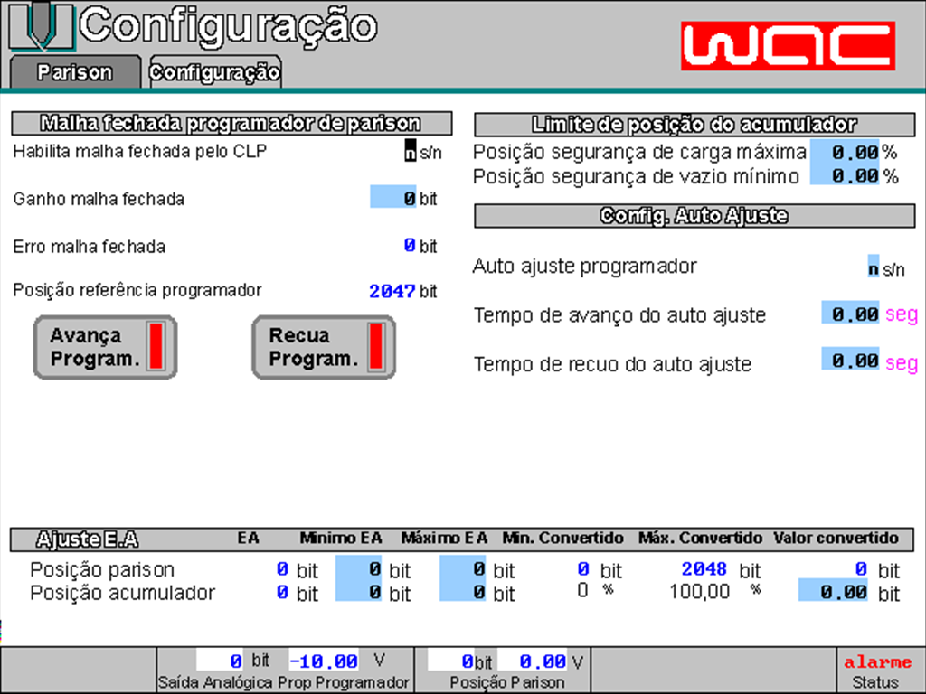 500301 - Programador Parison (malha fechada+acumulação)